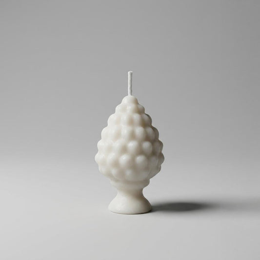 Candela Pigna Siciliana in Cera, colore bianco, foto 2