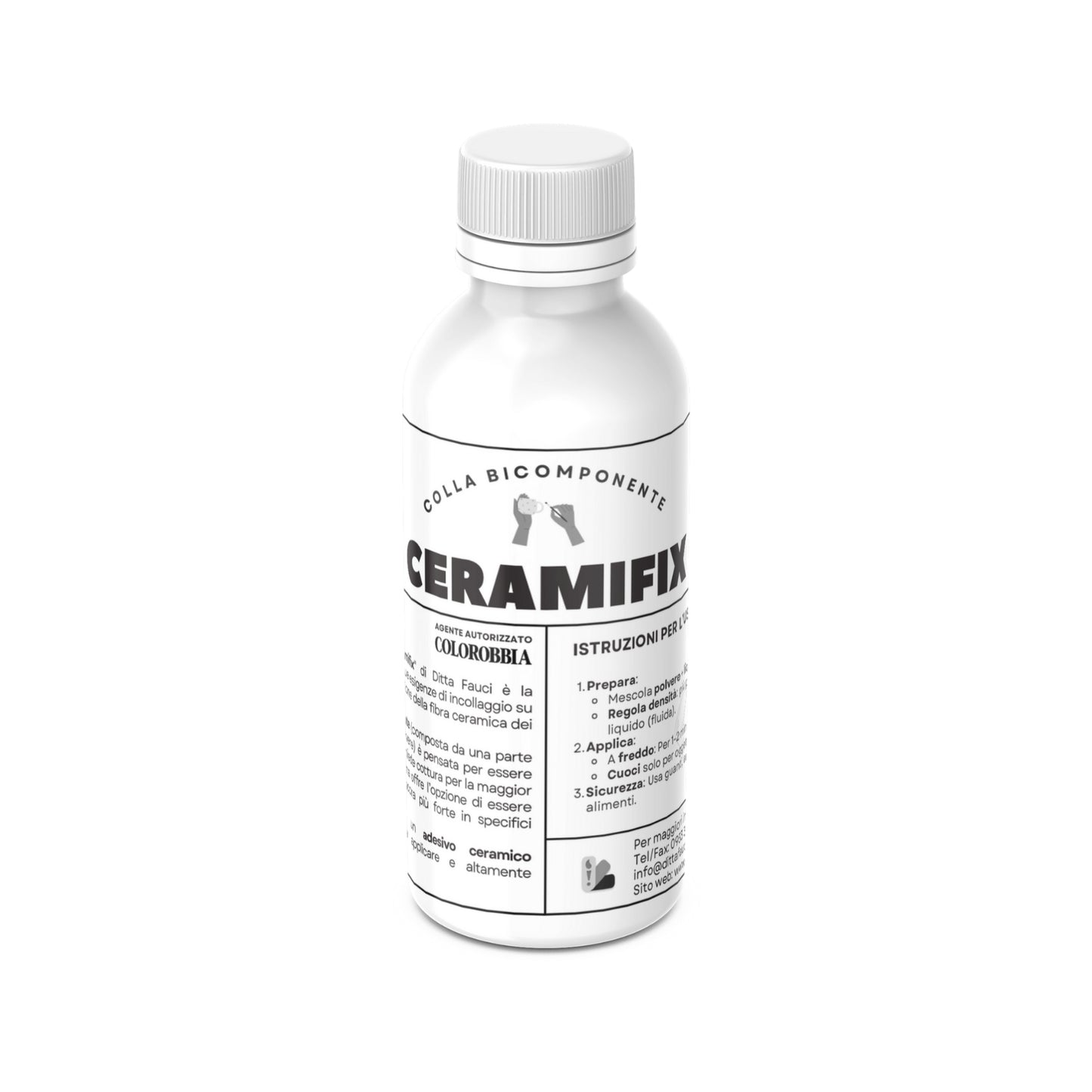 Colla Bicomponente "Ceramifix" 1kg per riparazioni ceramiche con e senza cottura - Ingrosso per la Ceramica | Ditta Fauci