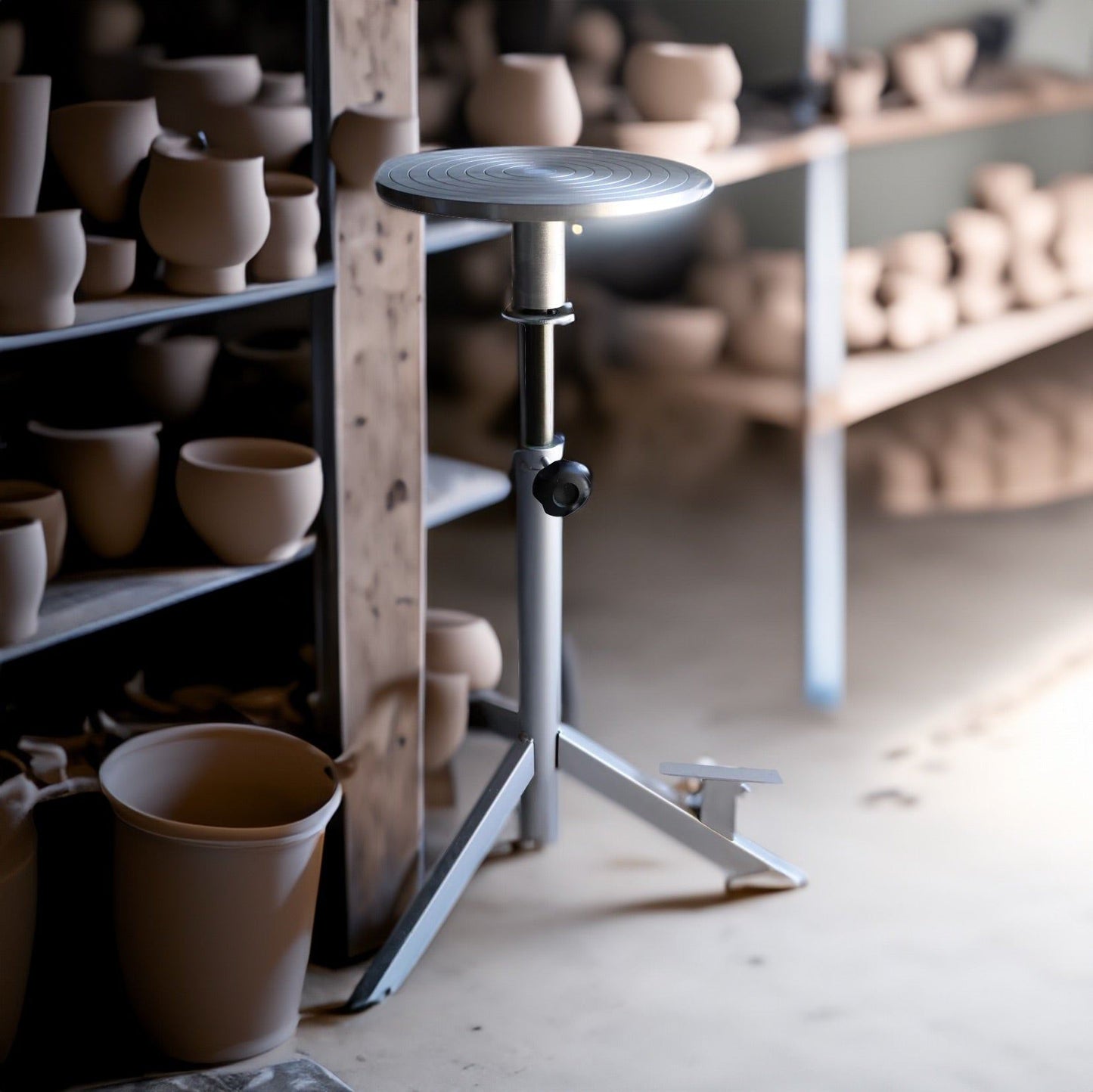 Tornio da terra con girella in alluminio regolabile - Ingrosso per la Ceramica | Ditta Fauci