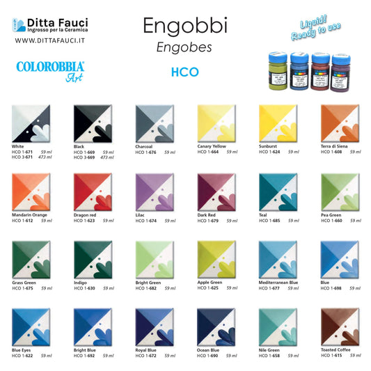 Engobbi Colorobbia per Ceramica in vari colori - Ingrosso per la Ceramica | Ditta Fauci