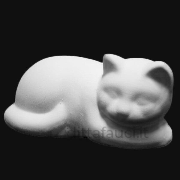 Gatto sdraiato cm 25x11 | Semilavorati in ceramica - Ingrosso per la Ceramica | Ditta Fauci