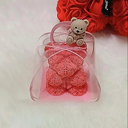 Candela Orsetto Love con Fiori in Cera