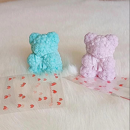 Candela Orsetto Love con Fiori in Cera