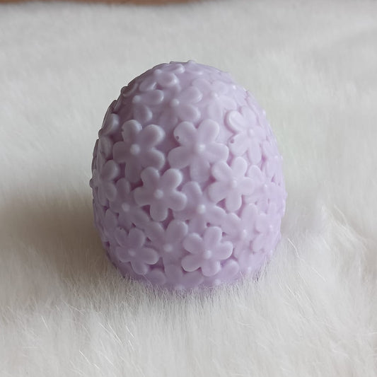 Candela Uovo Floreale In Cera Decorativa