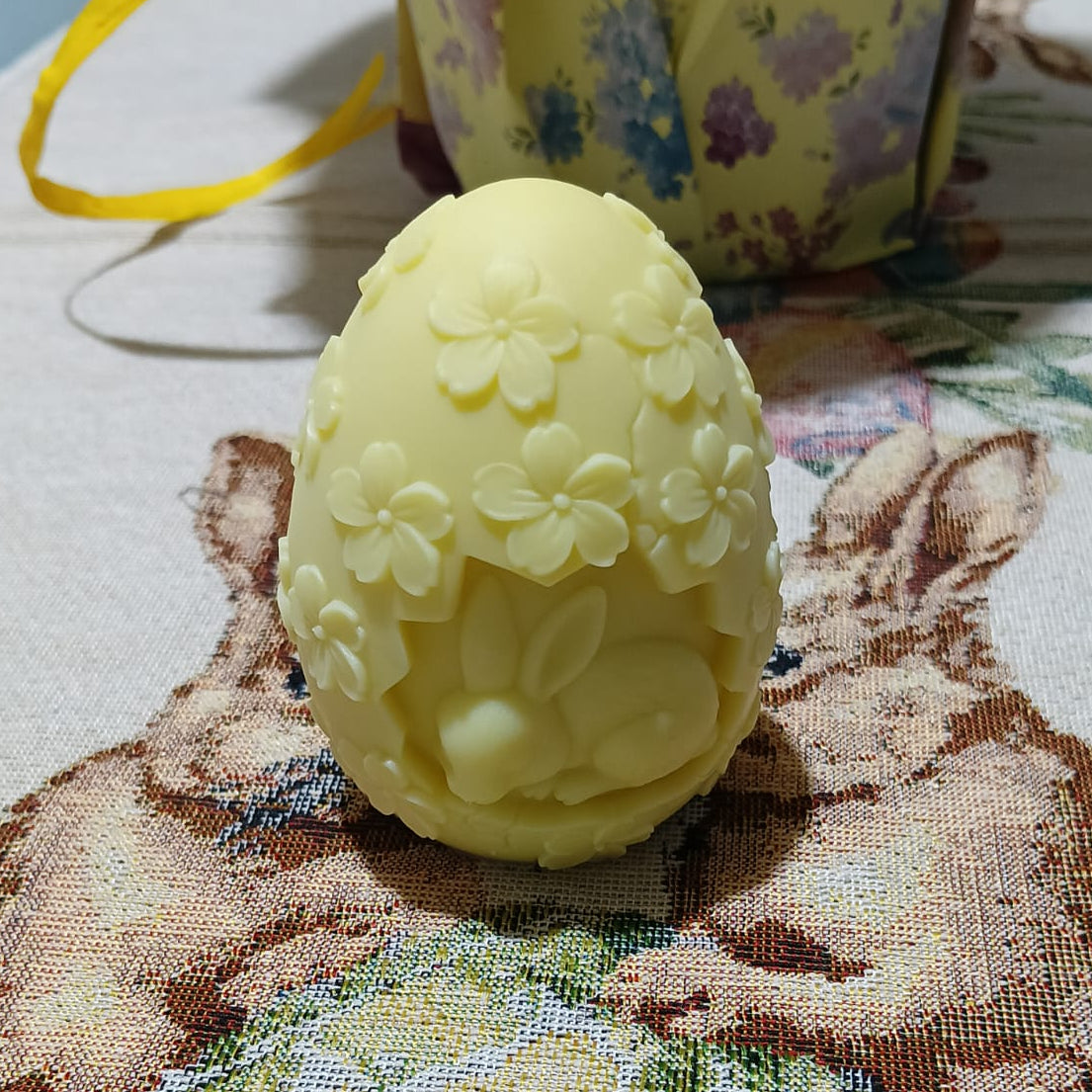 Candela Uovo di Pasqua con Coniglio in Cera