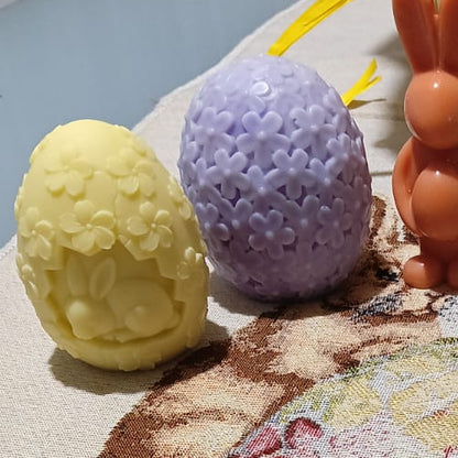 Candela Uovo di Pasqua con Coniglio in Cera