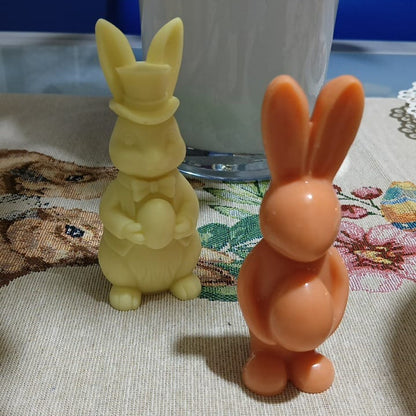 Candela Coniglio Soldato con Uovo di Pasqua in Cera