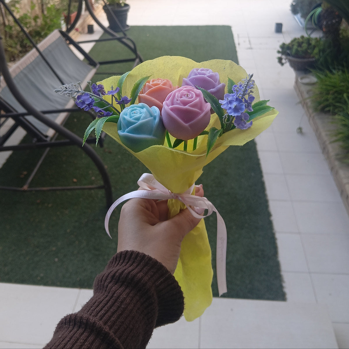Candela Bouquet Composto in Cera