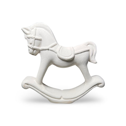 Cavallo a Dondolo in Terracotta — Biscotto Bianco da Decorare | 3 Misure