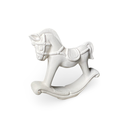 Cavallo a Dondolo in Terracotta — Biscotto Bianco da Decorare | 3 Misure