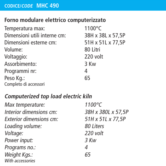 Forno a gas per ceramica tecnica Raku "Stromboli" Colorobbia