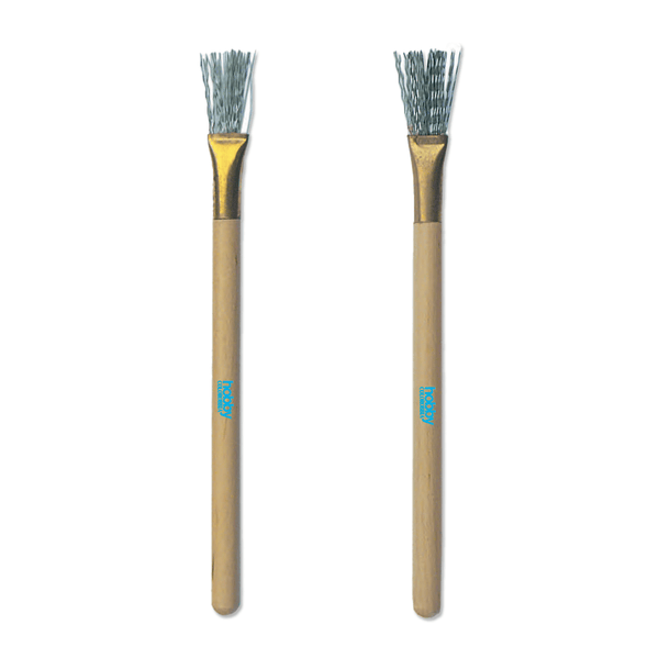 Spazzolino in Metallo con Manico in Legno cm 18 — MHC 841/842 Colorobbia Art