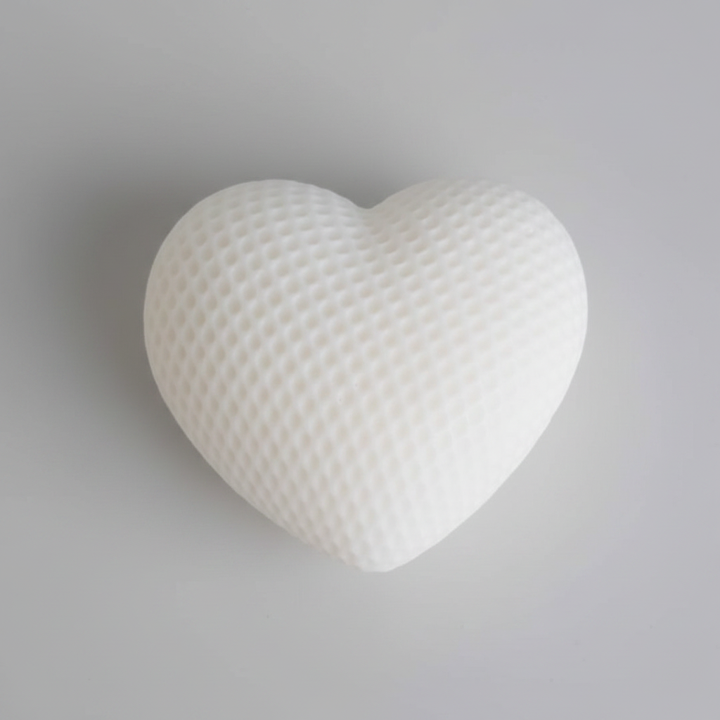 Candela Cuore Tridimensionale in Cera