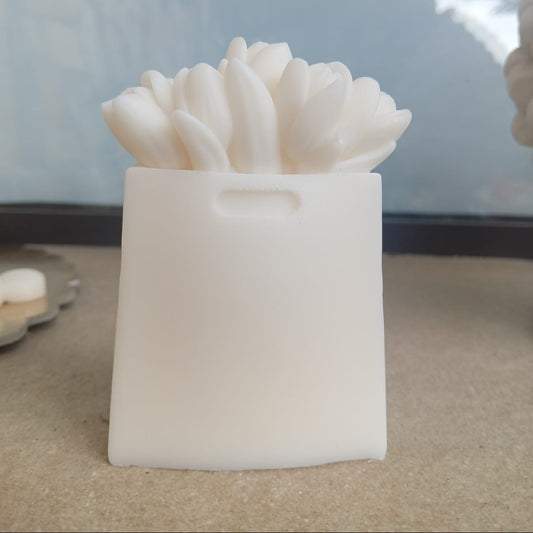 Candela Borsa con Tulipani in Cera
