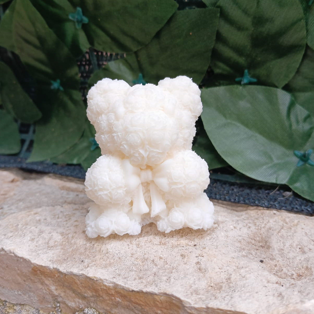 Candela Orsetto Love con Fiori in Cera