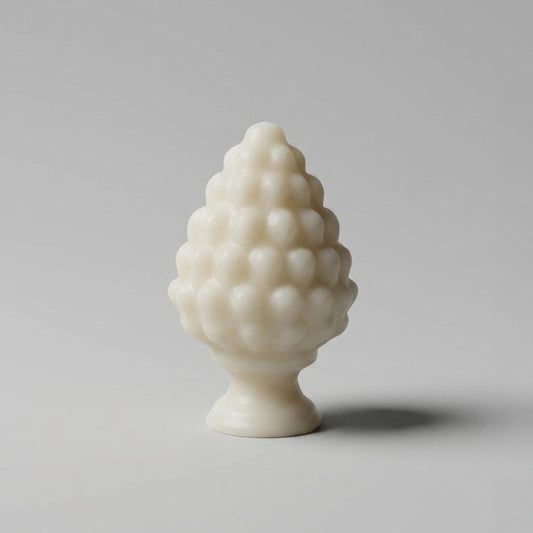 Candela Pigna Siciliana in Cera, colore bianco