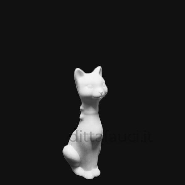 Aristogatto in terraglia bianca