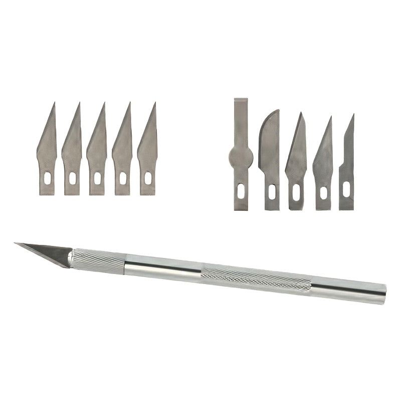 Bisturi in alluminio con lama e varie lame di ricambio, ideale per tagli precisi in modellismo e artigianato, attrezzo resistente e leggero, facile sostituzione della lama, Attrezzi, Attrezzi vari, AVADA - Best Sellers, Collezione Ditta Fauci, AVADA Email Marketing - Best Sellers, AVADA Email Marketing - Newest Products