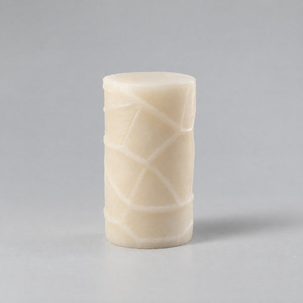 Candela Cilindro Scanalato in Cera - Misure cm 5,2x7,2