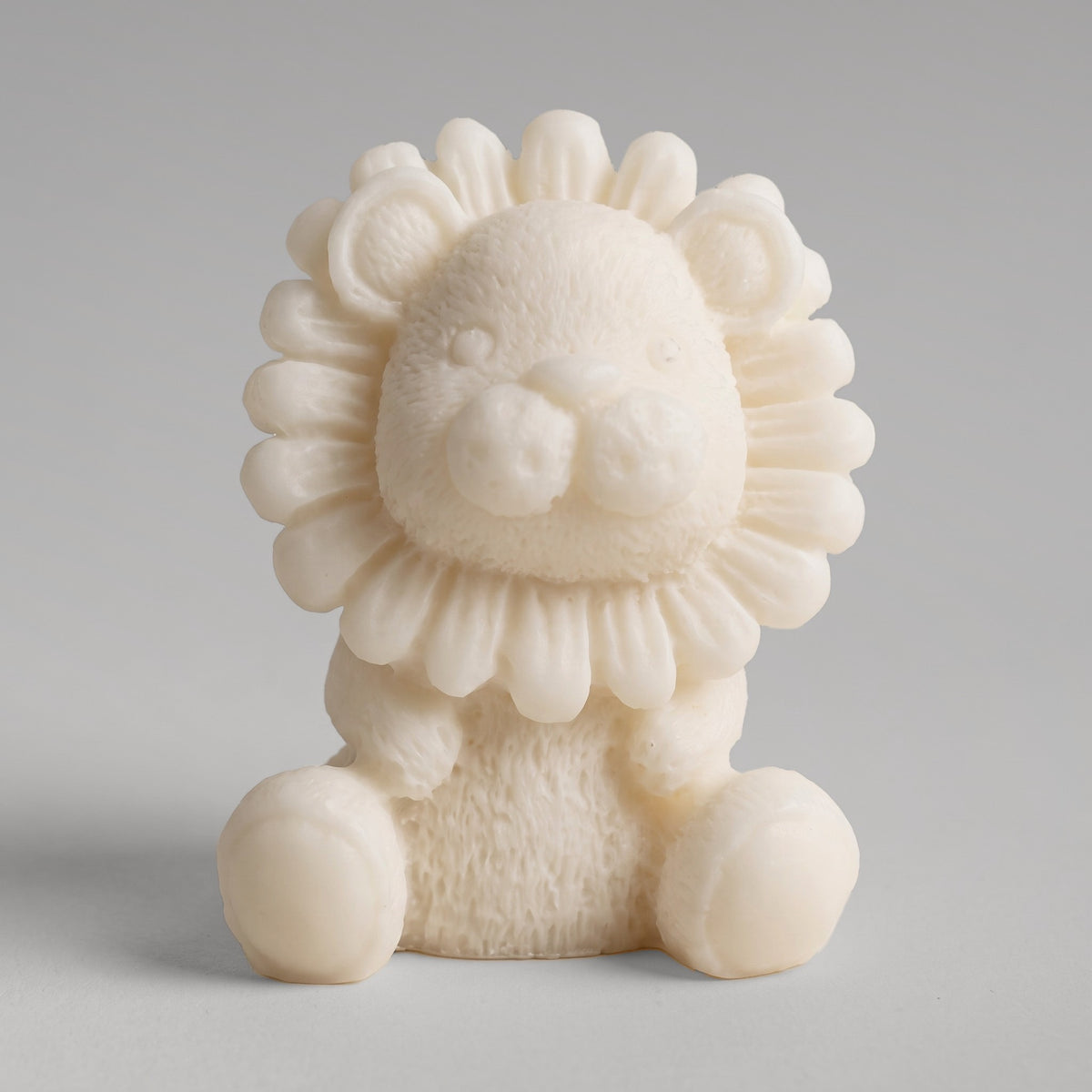 Candela Leone 3D in Cera, colore Bianco